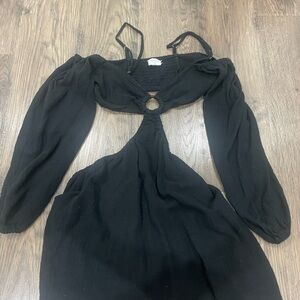 Black Maui ring paradise mini dress off shoulder